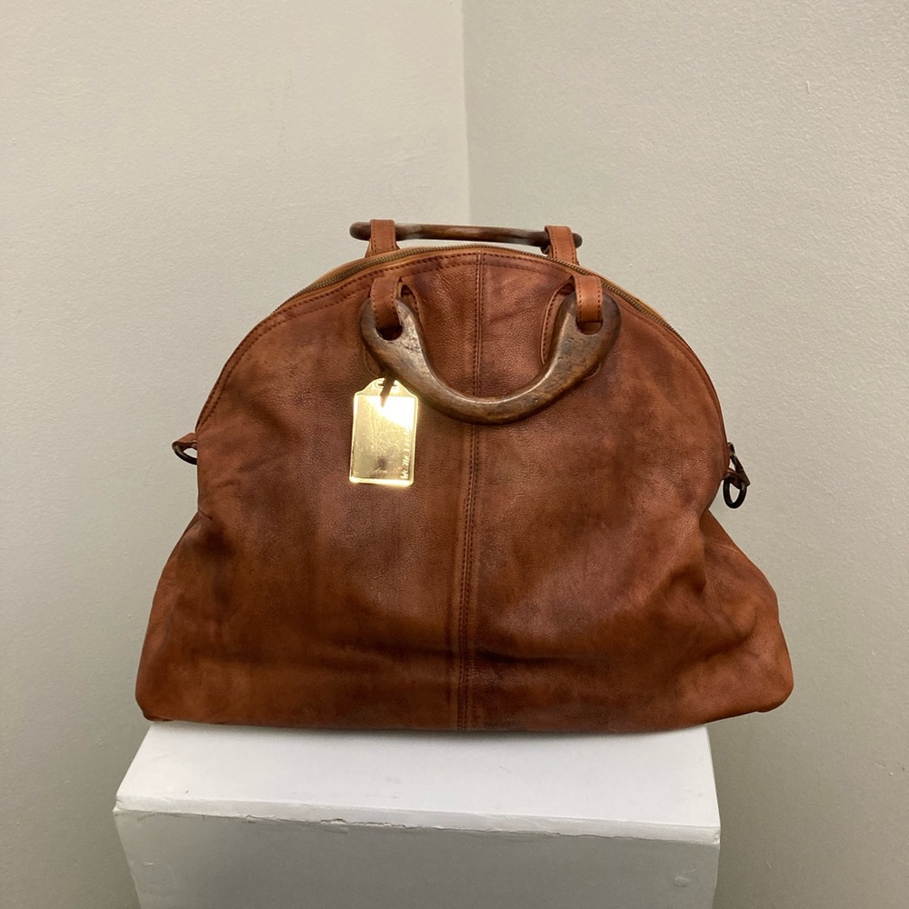 Free People Light Brown Leather Tote Bag